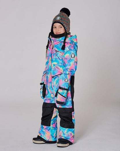 One-Piece Play Snowsuit Rainbow Heart Print-3