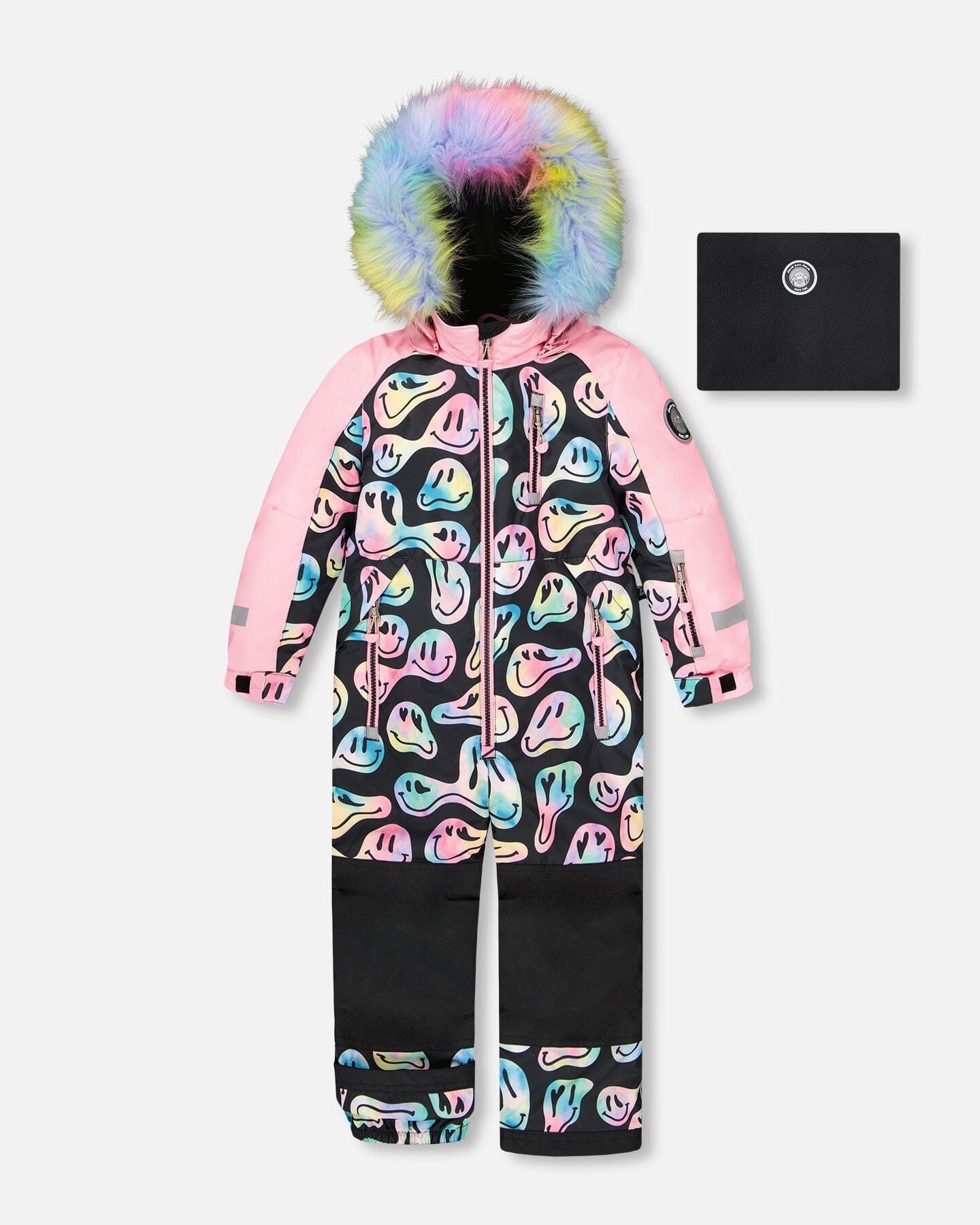 One-Piece Play Snowsuit Smiley Face Girl-0