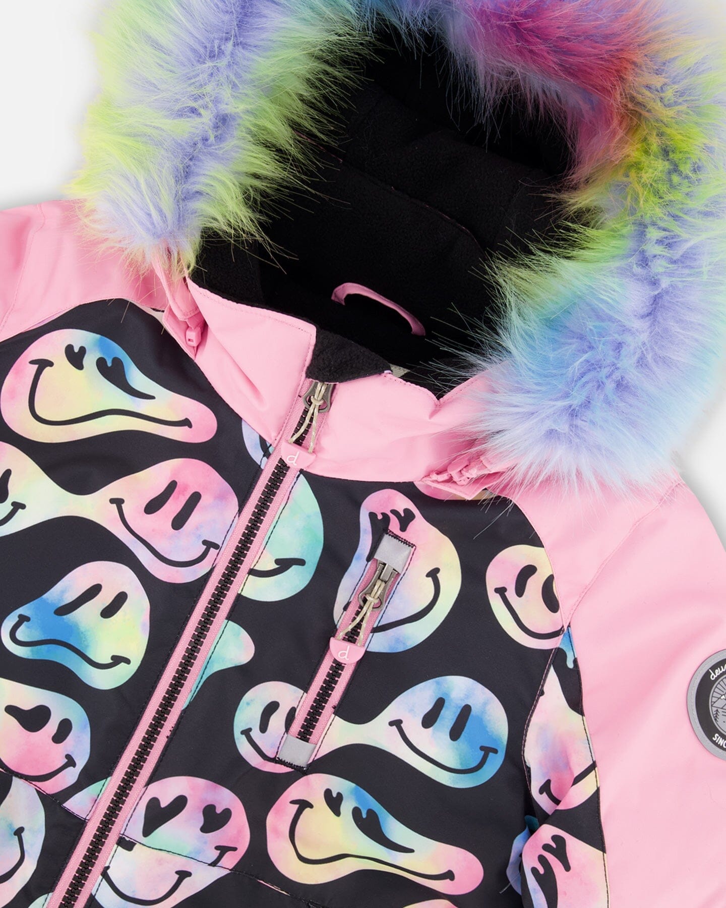 One-Piece Play Snowsuit Smiley Face Girl-3