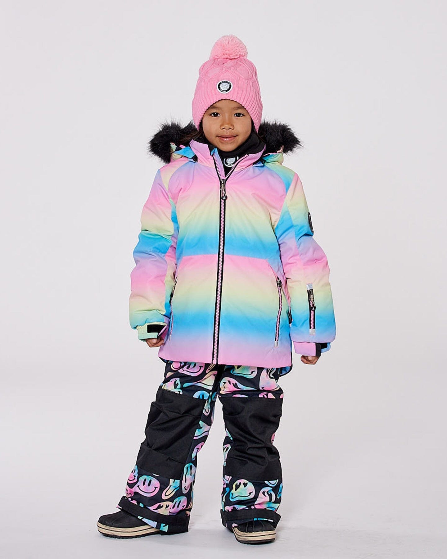 Two-Piece Play Snowsuit Smiley Face Girl-4