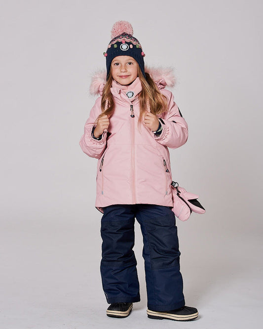 Two-Piece Play Snowsuit Navy Blue And Pink-1