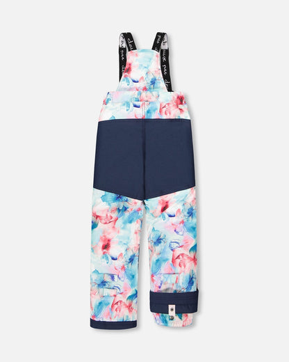Two-Piece Play Snowsuit Blue Flower Print-2