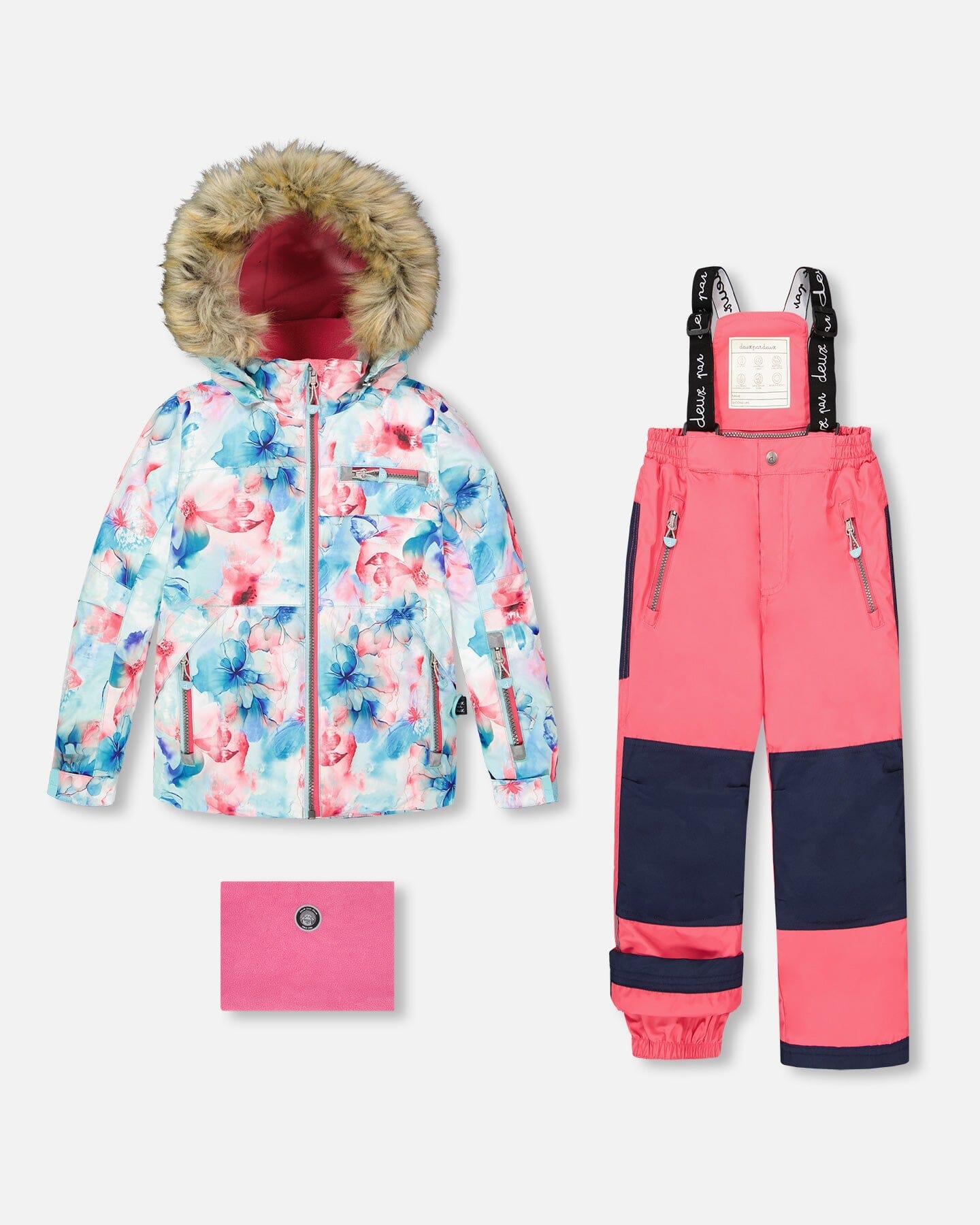 Two-Piece Play Snowsuit With Printed Jacket Flash Coral-0
