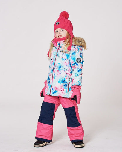 Two-Piece Play Snowsuit With Printed Jacket Flash Coral-3