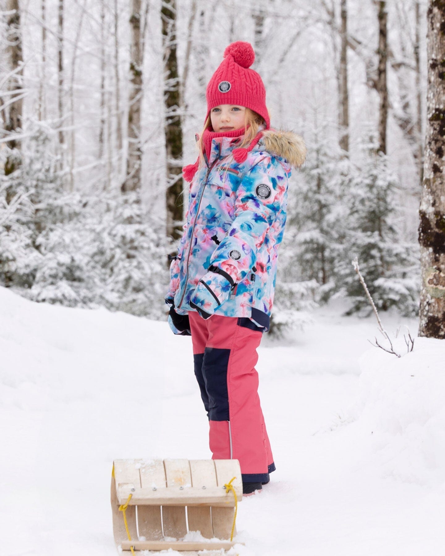 Two-Piece Play Snowsuit With Printed Jacket Flash Coral-1