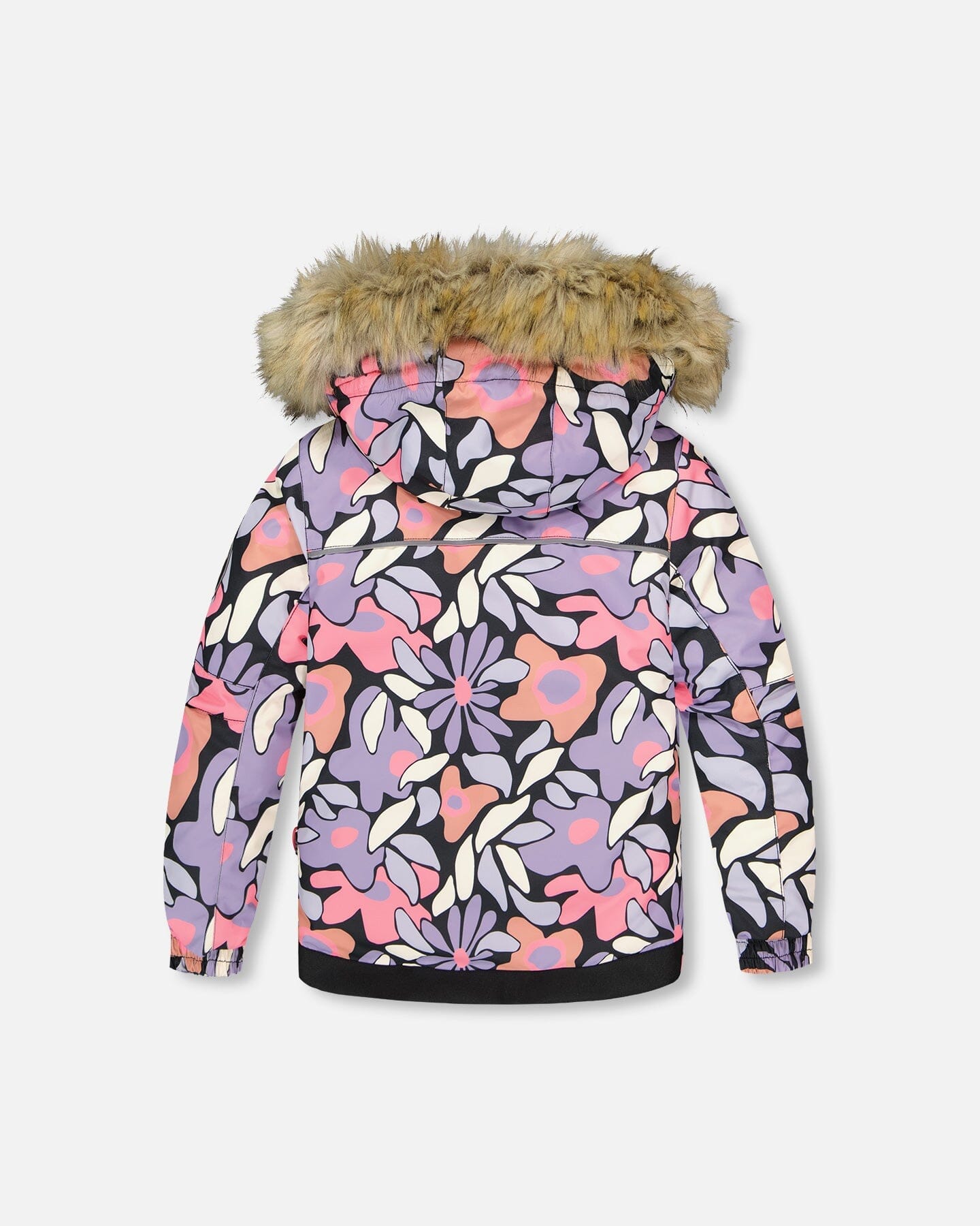 Two-Piece Play Snowsuit With Allover Print Jacket And Solid Pant Black-3