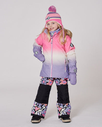 Two-Piece Play Snowsuit Black Retro Flower Print-1