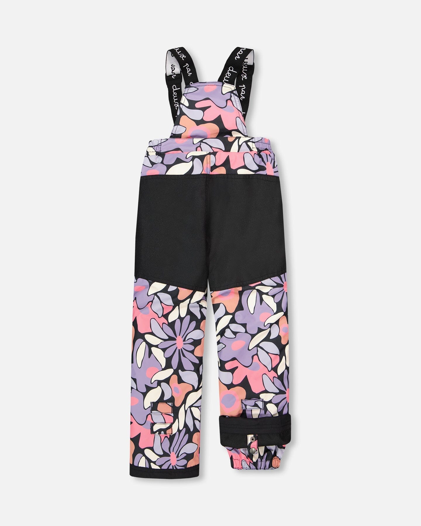 Two-Piece Play Snowsuit Black Retro Flower Print-2
