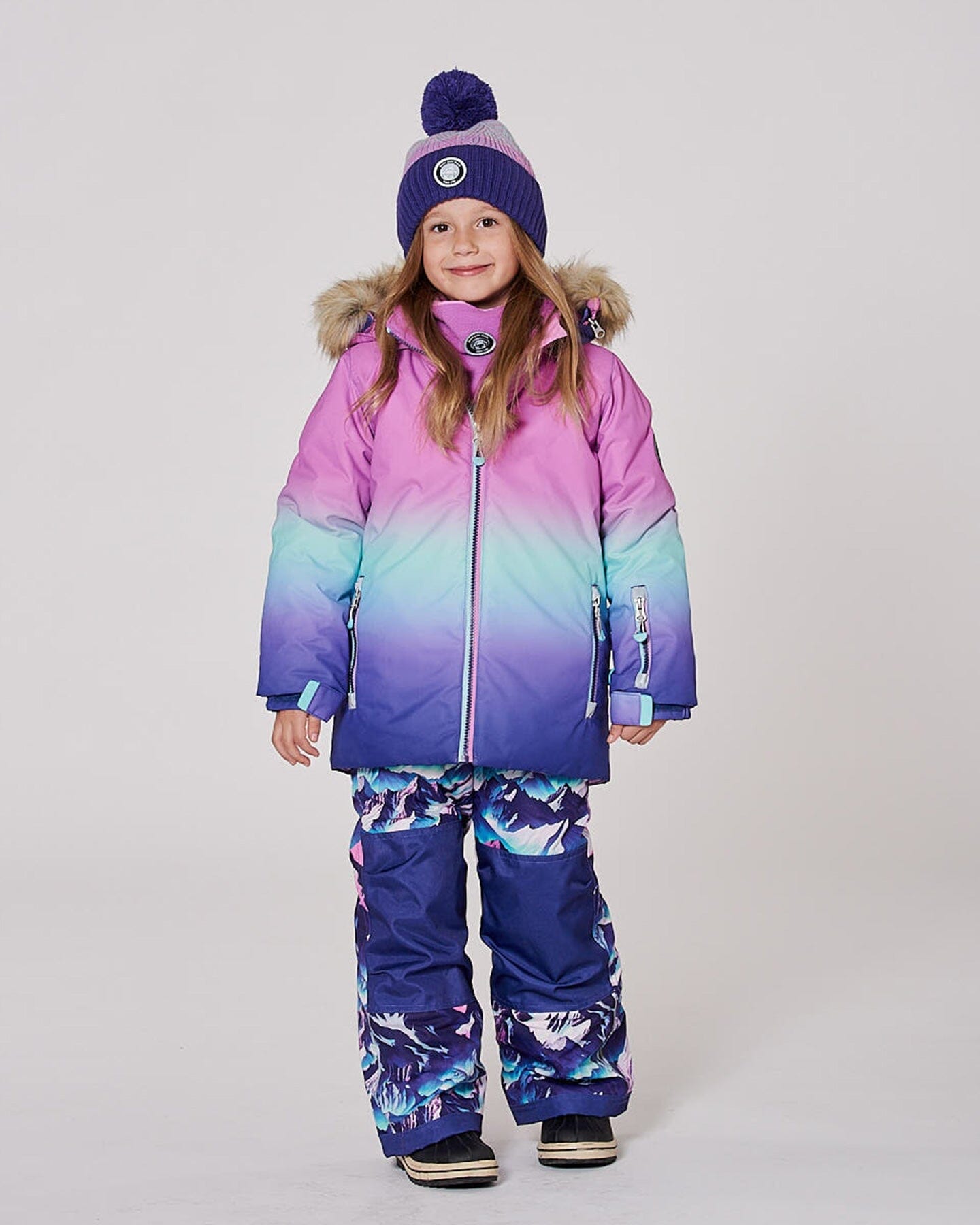 Two-Piece Play Snowsuit Purple Mountain Print-3