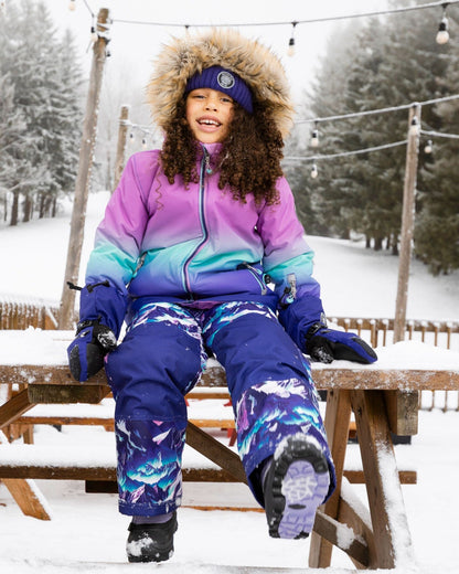 Two-Piece Play Snowsuit Purple Mountain Print-1