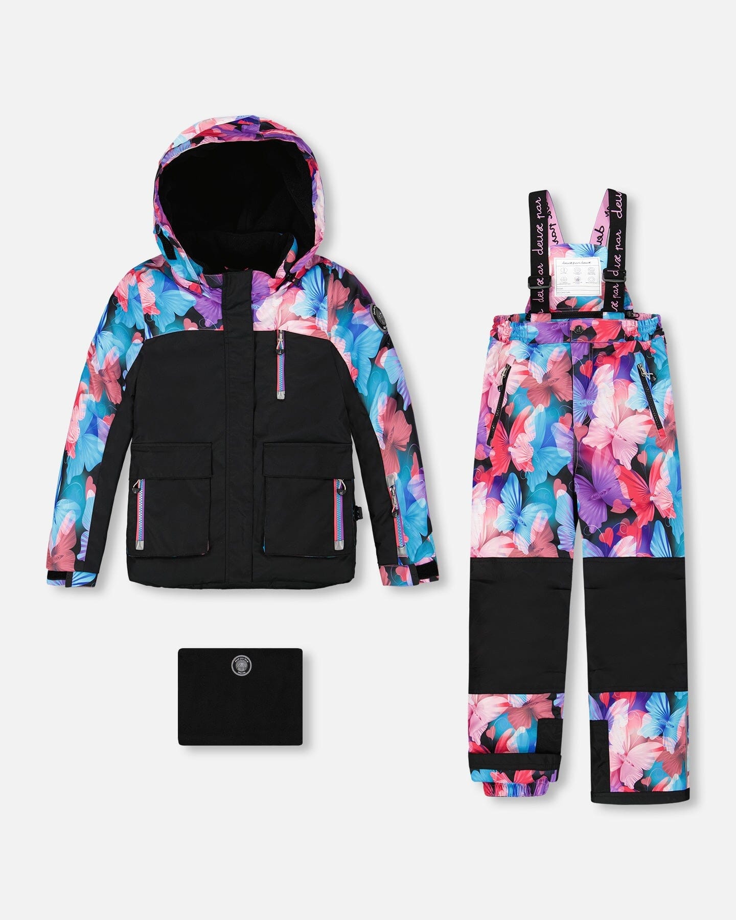 Two-Piece Play Snowsuit Black Butterfly Print-0