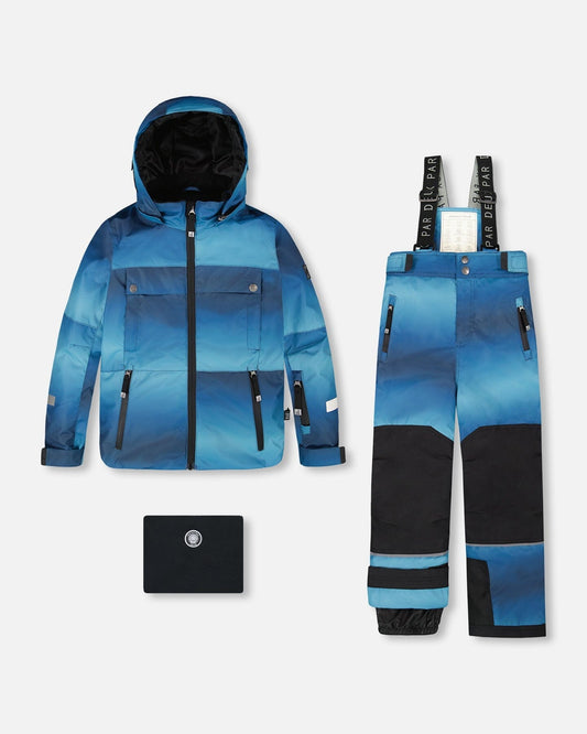 Two-Piece Teknik Snowsuit Teal Gradient-0