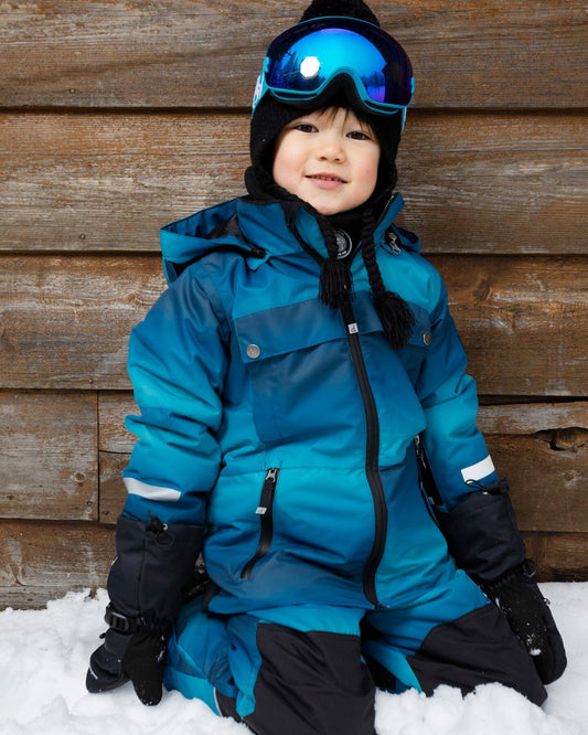 Two-Piece Teknik Snowsuit Teal Gradient-1