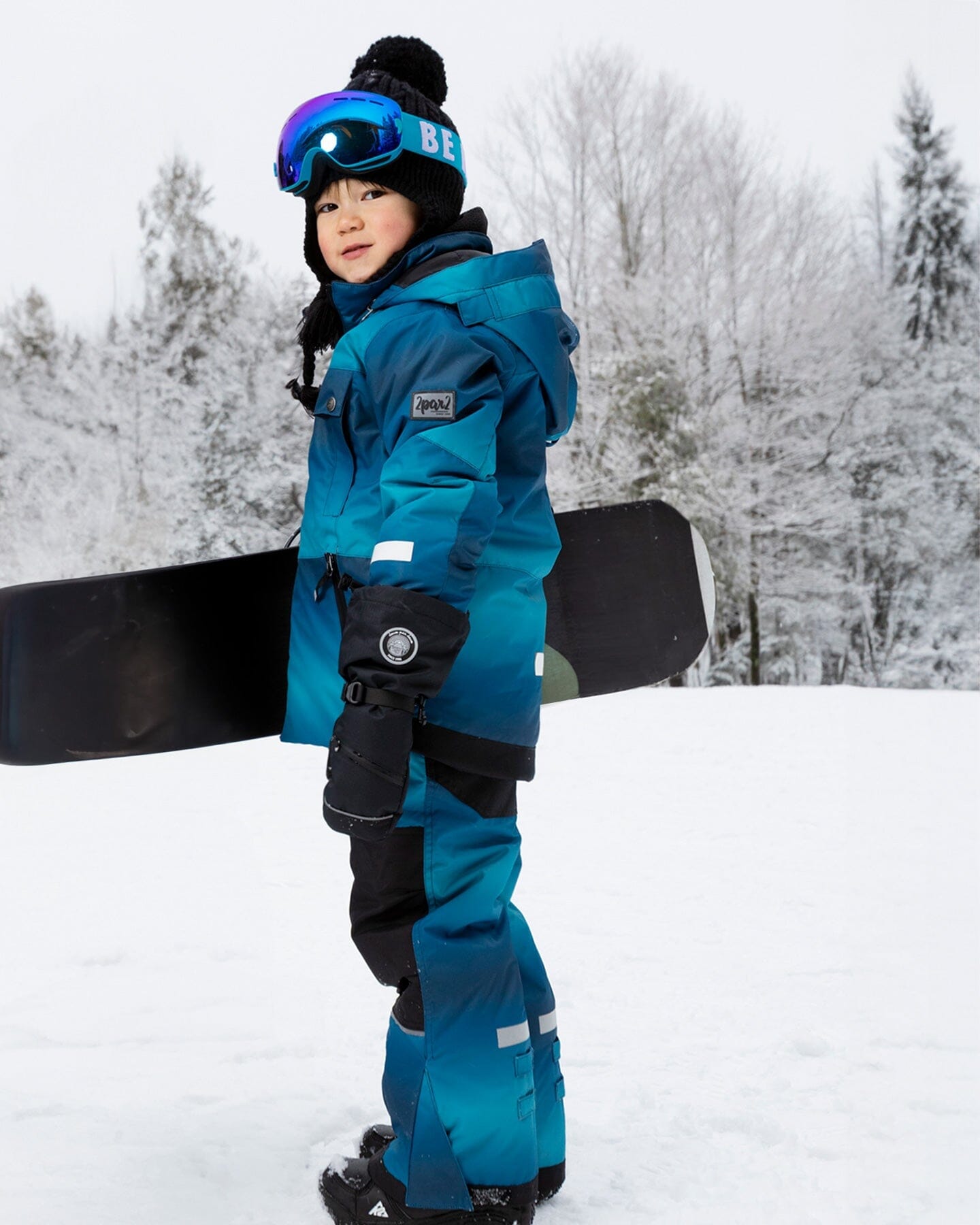Two-Piece Teknik Snowsuit Teal Gradient-2