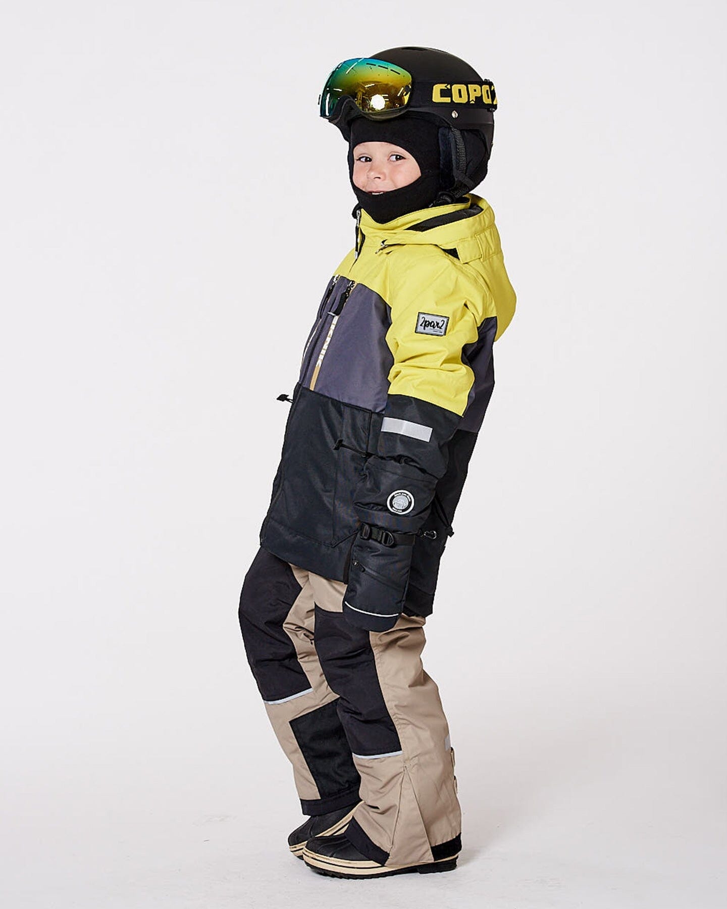 Two-Piece Teknik Snowsuit Colorblocked Light Khaki Green-1