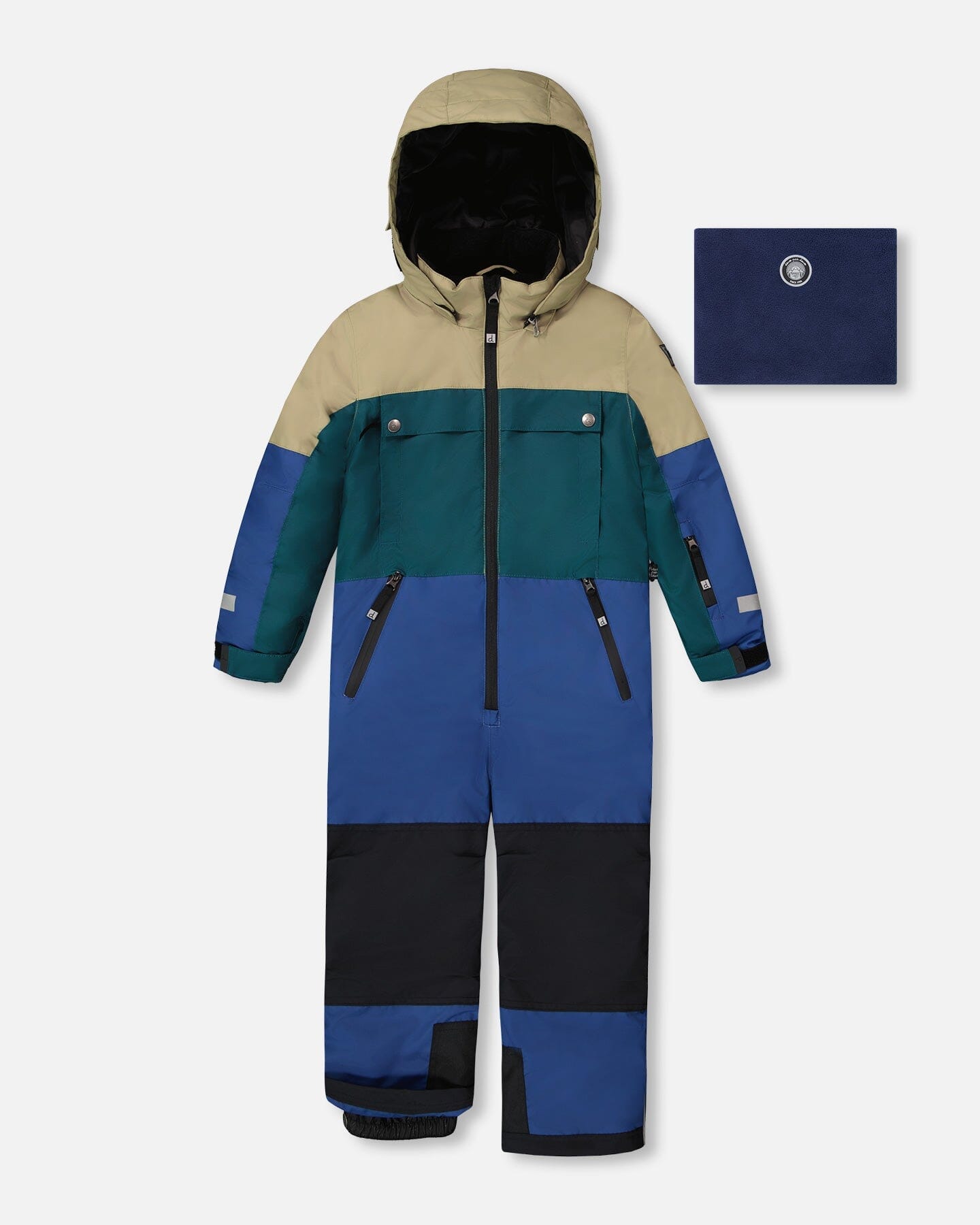 One-Piece Teknik Snowsuit Colorblocked Navy Blue-0