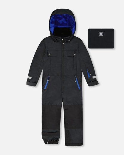 Solid One-Piece Teknik Snowsuit Black-0
