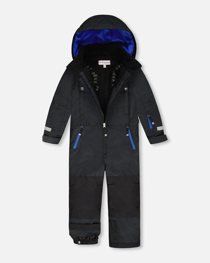 Solid One-Piece Teknik Snowsuit Black-2