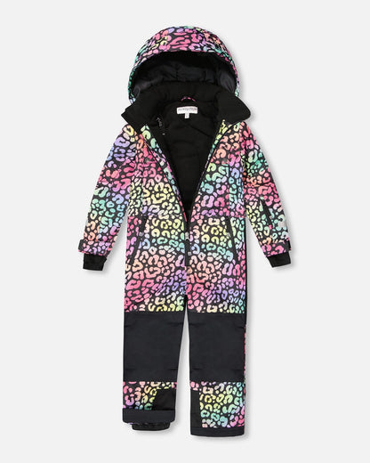 One-Piece Teknik Snowsuit Rainbow Leopard-1