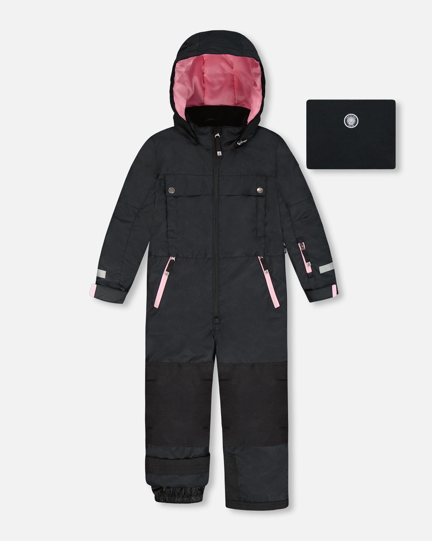 One-Piece Teknik Snowsuit Black With Pink-0