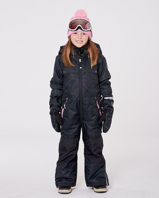 One-Piece Teknik Snowsuit Black With Pink-1