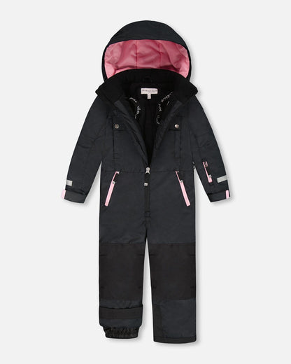 One-Piece Teknik Snowsuit Black With Pink-2