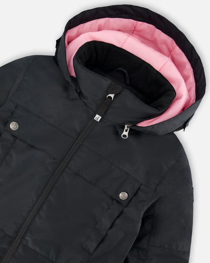 One-Piece Teknik Snowsuit Black With Pink-3