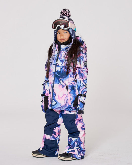 Two-Piece Teknik Snowsuit Pink And Blue Marble-1