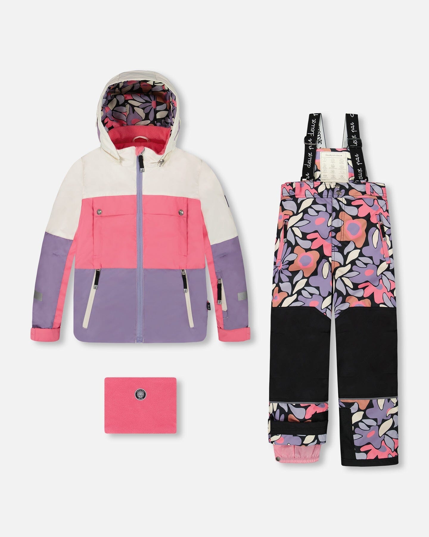 Two-Piece Teknik Snowsuit Black Retro Flower Print-0