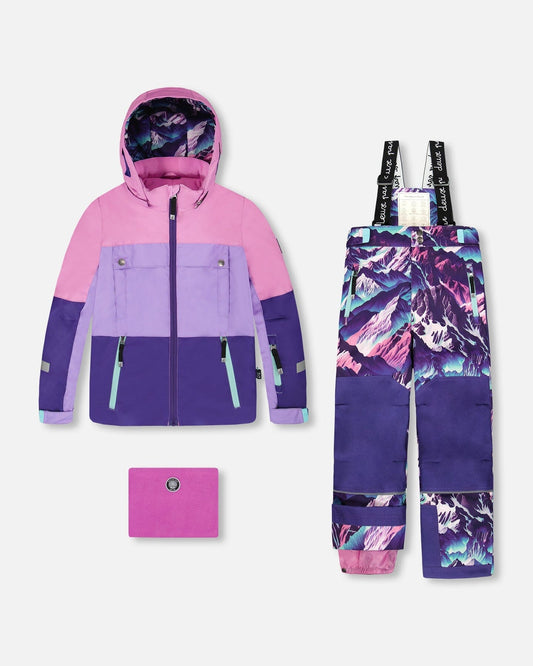 Two-Piece Teknik Snowsuit Purple Mountain Print-0
