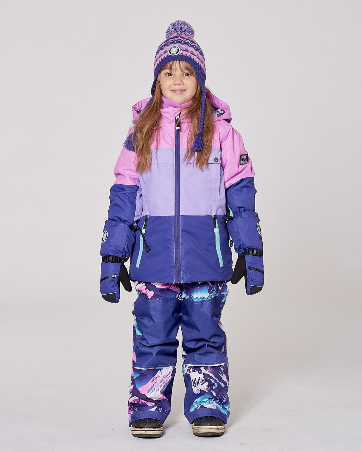 Two-Piece Teknik Snowsuit Purple Mountain Print-1