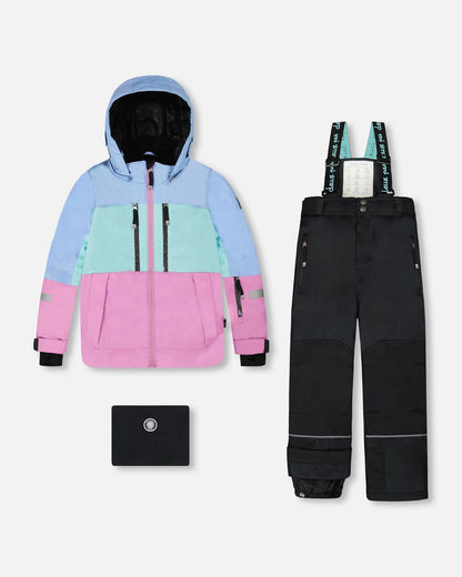 Two-Piece Teknik Snowsuit With Colorblocked Jacket And Solid Pant Black-0