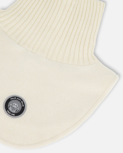 Polar Fleece And Knit Neckwarmer Off-White-2