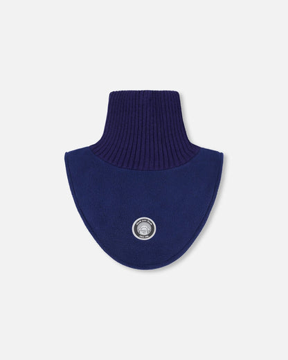 Polar Fleece And Knit Neckwarmer Navy Blue-0