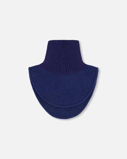 Polar Fleece And Knit Neckwarmer Navy Blue-2