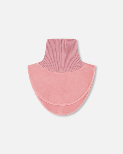 Polar Fleece And Knit Neckwarmer Dusty Pink-1