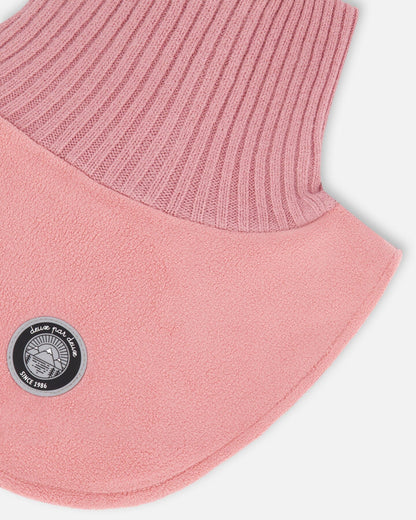 Polar Fleece And Knit Neckwarmer Dusty Pink-2