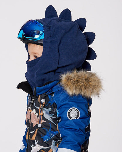 Polar Fleece Balaclava For Ski Helmet Navy Blue-2