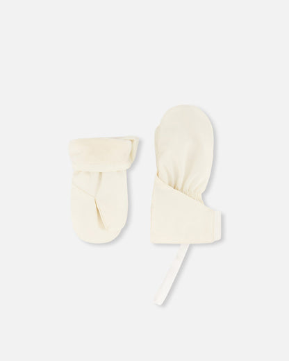 Lined Baby Mittens White Asparagus-0