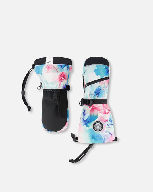 Winter Mittens Teknik Blue Flower Print-0