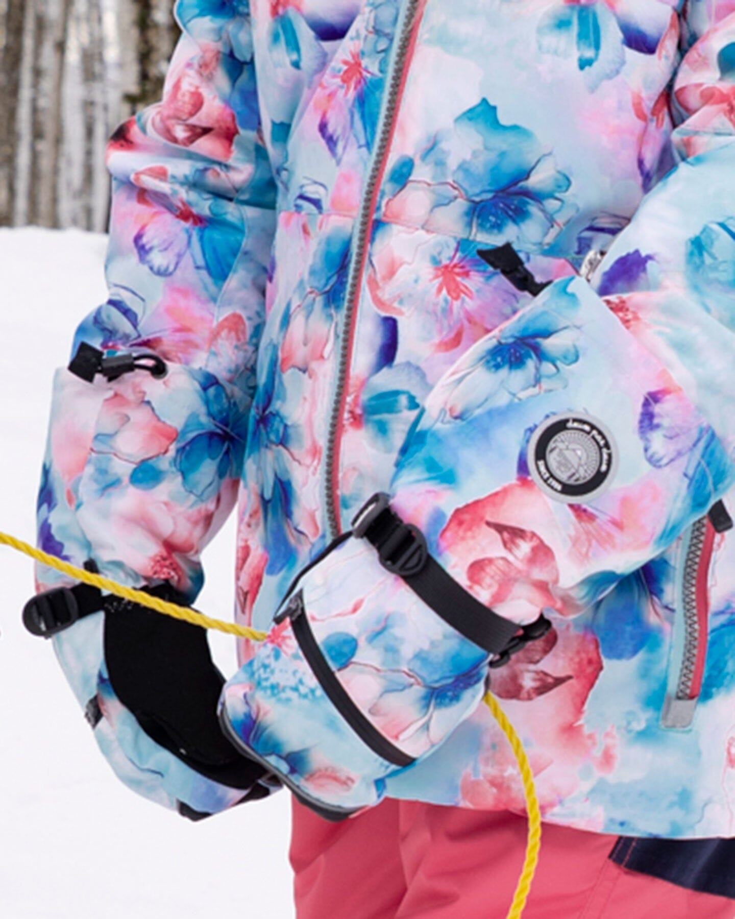 Winter Mittens Teknik Blue Flower Print-1