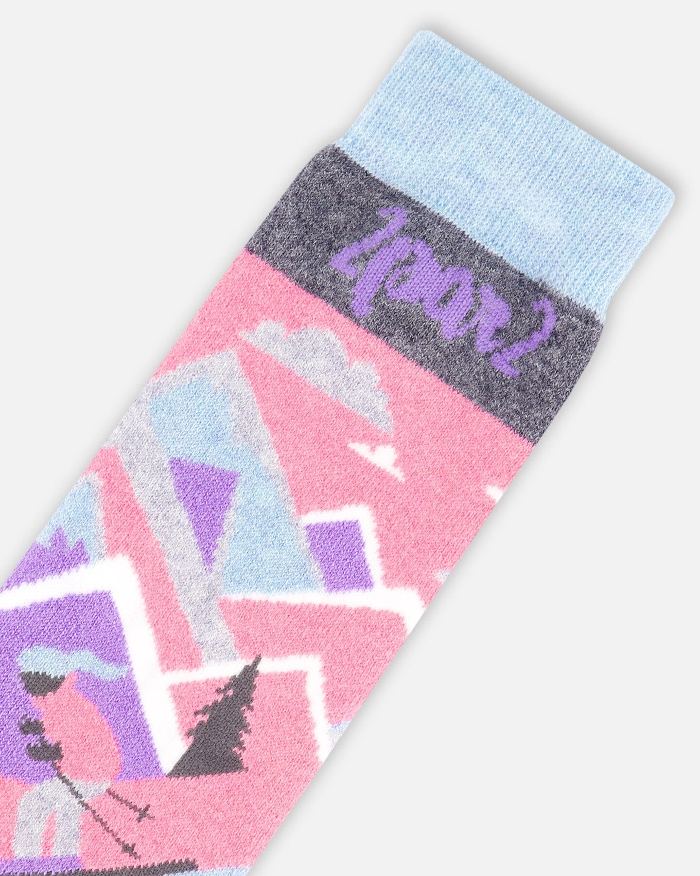 Winter Ski Socks With Merino Wool Pink-3