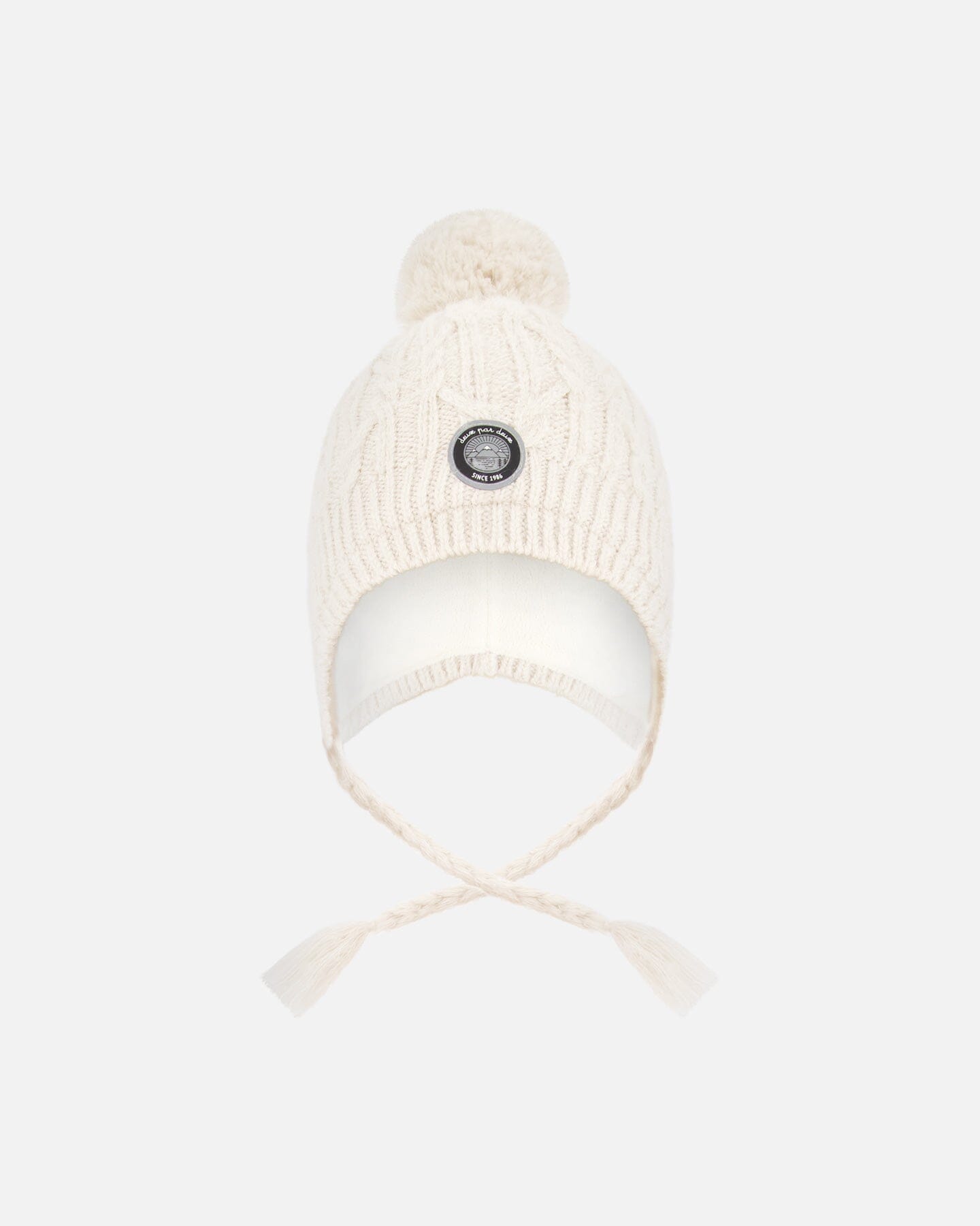 Lined Winter Hat With Pompom Off-White-0