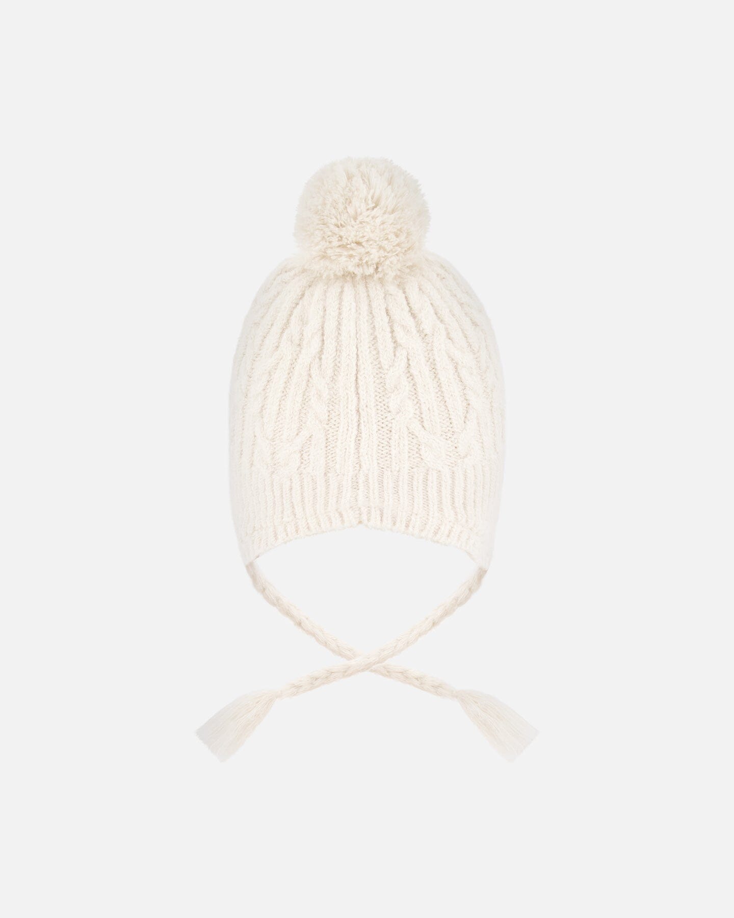 Lined Winter Hat With Pompom Off-White-2