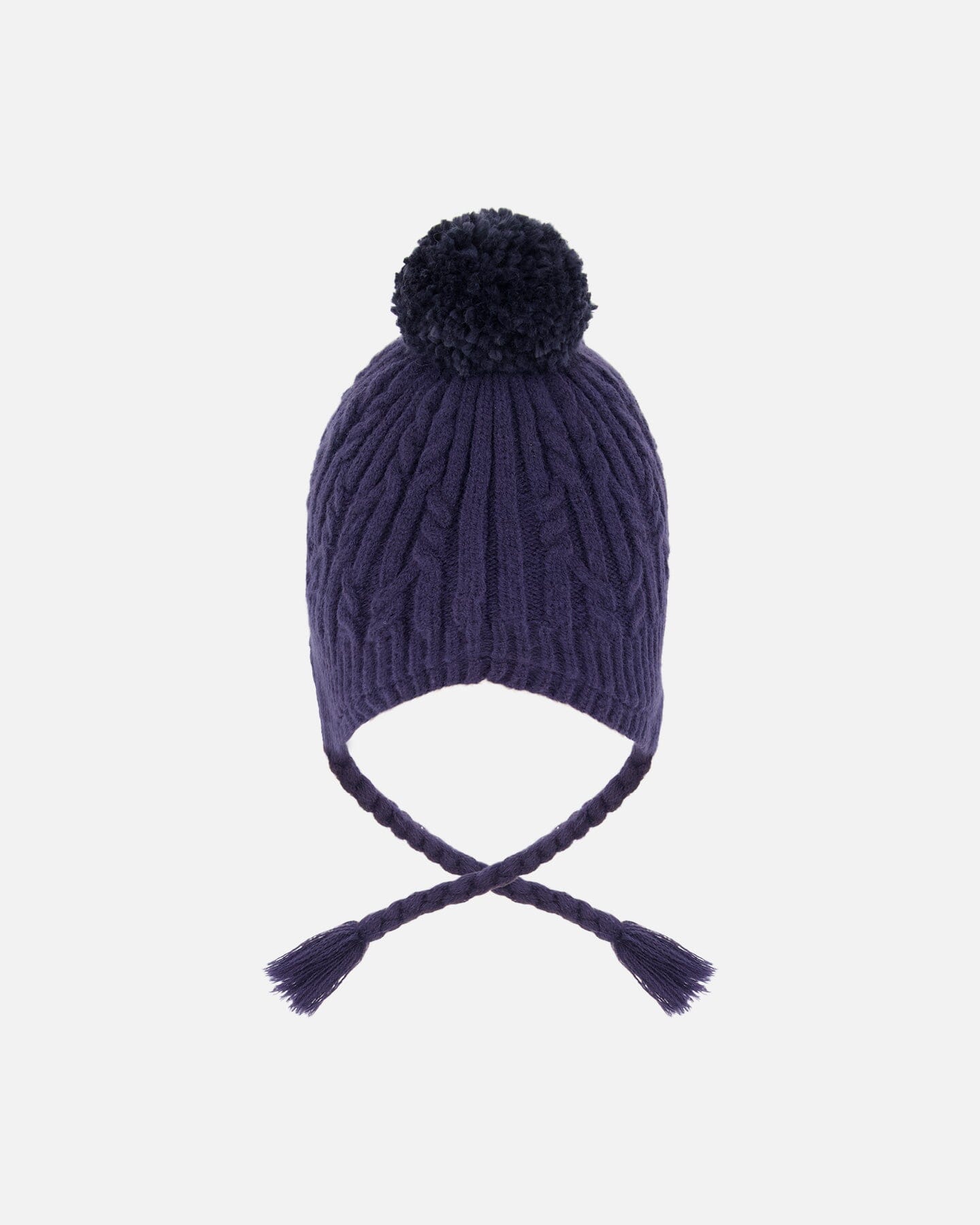 Lined Winter Hat With Pompom Navy Blue-2