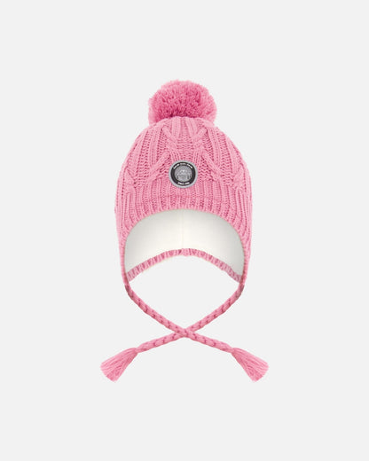 Lined Winter Hat With Pompom Purple-0