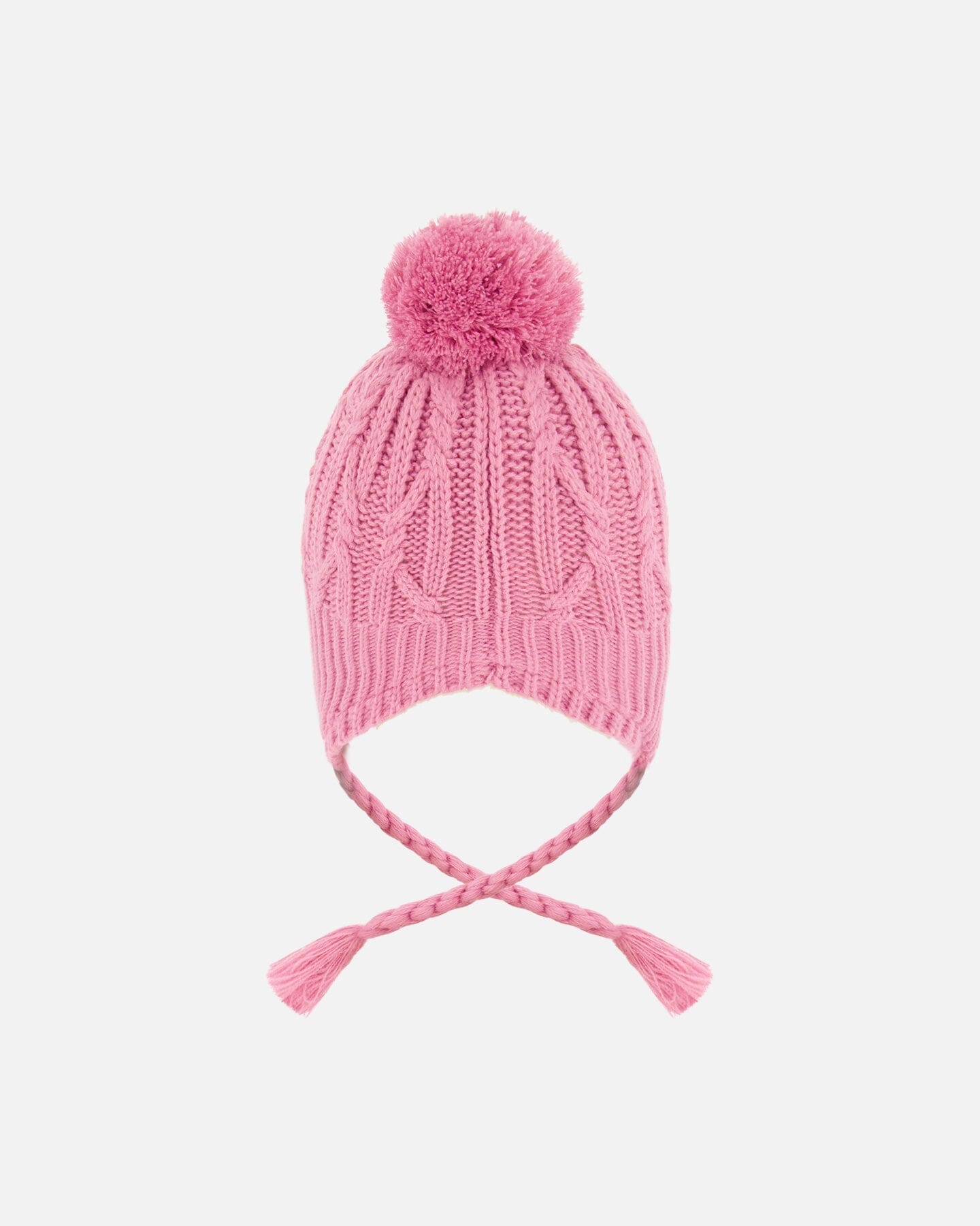 Lined Winter Hat With Pompom Purple-2