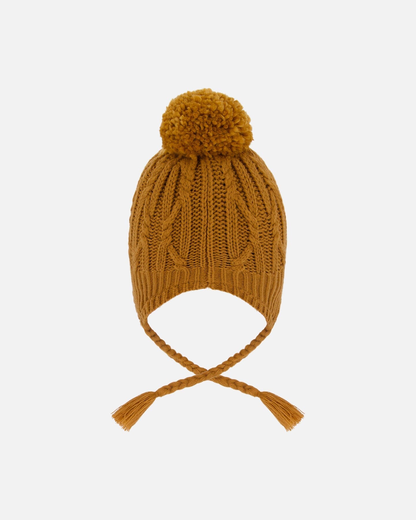 Lined Winter Hat With Pompom Brown Sugar-2