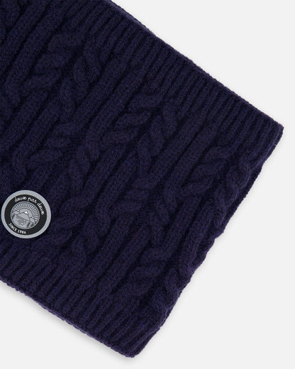 Lined Winter Neckwarmer Navy Blue-3