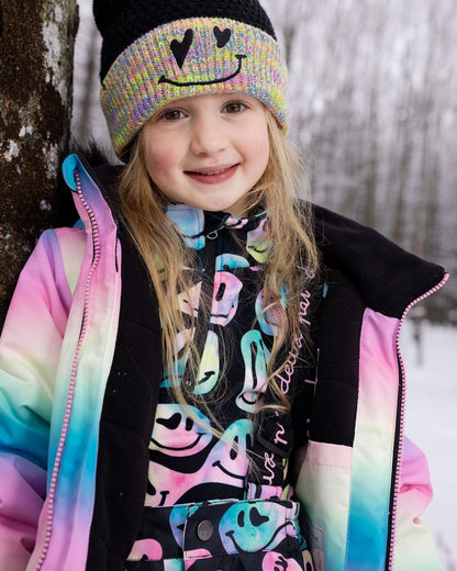 Two-Piece Thermal Underwear Set Smiley Face Girl-1